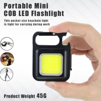 Rechargeable Key-Chain Mini Cob LED Flashlight | LED Flashlight Key-Chain With Bottle Opener ( Black Color )