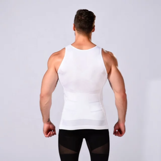 Men's Slimming Compression Body Shaper Tank Top - Abs Abdomen Waist Trainer Vest - Breathable Muscle Shirt Undershirt for Sports & Daily Wear