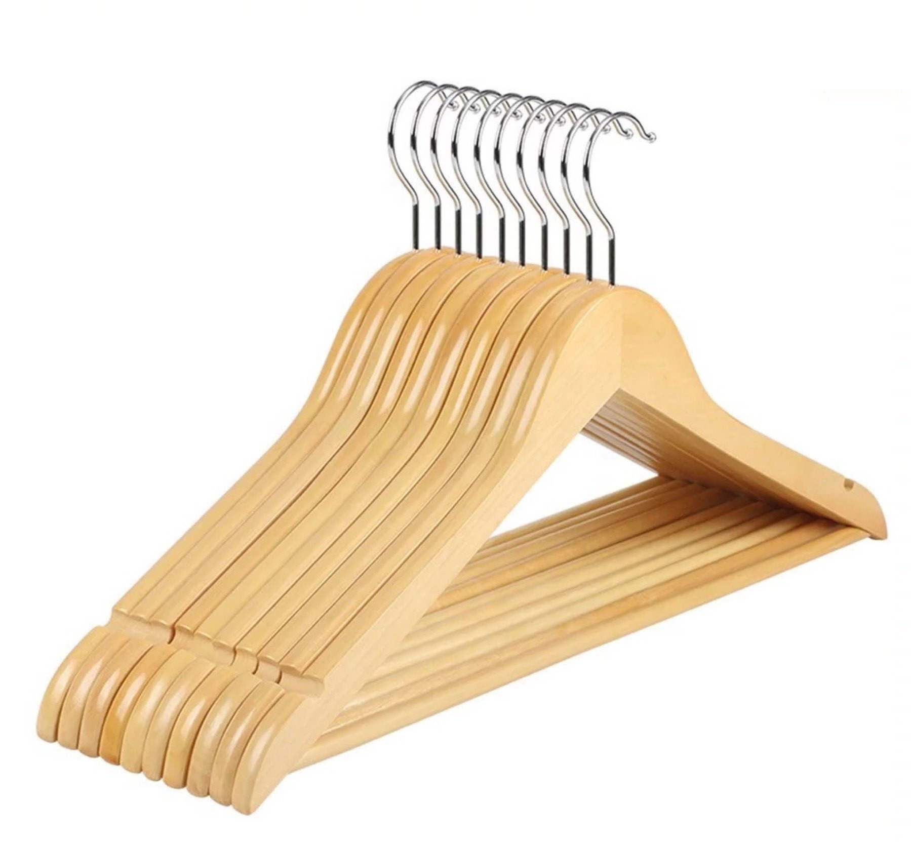 1Pc Premium Wooden Clothes Hangers Pack Non Slip Heavy Duty Coat And Suit Hangers With 360 Rotating Hook - Image 3