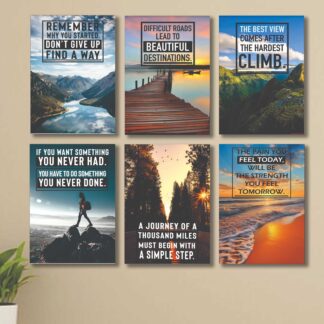 Set of 6 Wall Art Wooden Phototile Frames for Wall Decor