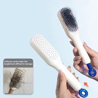 Magic Retractable Comb Self Cleaning Hair Brush Massage Anti-static Hair Smoothing Comb, Suitable for All Hair Types, Unisex (Random Color)