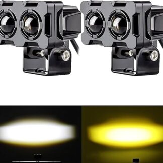 Motorcycle Robot Dual Colour LED Work & Driving Lights – 5000K–6500K Two-Color External Headlights / Fog Lamp