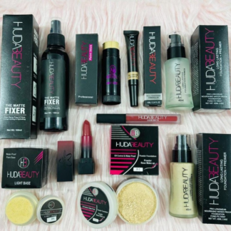 Huda Beauty Deal Pack Of 9 best deal for girls (Makeup Fixer , Stick Concealer ,Primer , Lipstick)