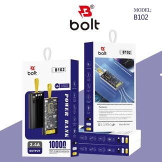 Bolt Power Bank B102 High-Capacity Portable Charger Designed To Keep Your Devices Powered Up On The Go 10'000mAh Battery