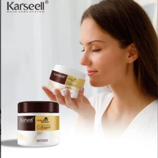 Karseell Collagen Maca Hair Treatment Deep Repair Conditioning Hair Mask Argan Oil Coconut Oil Essence for Dry Damaged Hair All Hair Types 16.90 oz 500ml