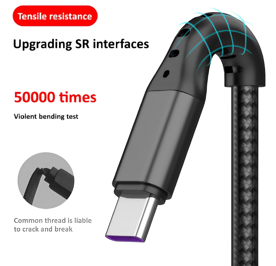 3 in 1 USB Fast Charging Cable – Lightning, Micro USB & Type-C | Compatible with iPhone, Android, Xiaomi, Huawei, Samsung, iPad
