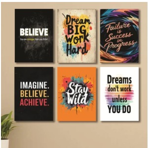 Set of 6 Wooden Wall Art Phototile Frames Premium Decor for Elegant Home Interiors