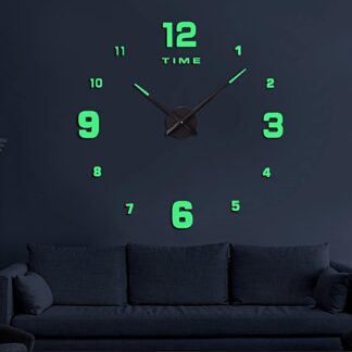 Wooden Numbers Wall Clocks Round Dial only Glow in The Dark Clock Wall for Living Decor Modern Decorative