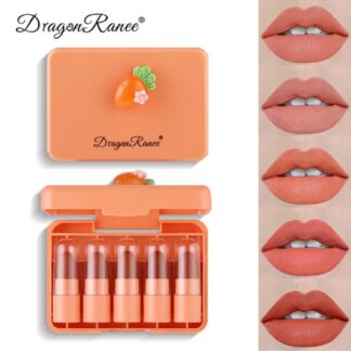 5 Pcs Dragon Ranee Carrot Mini Lipstick Set | Long Lasting Makeup Waterproof Lipstick (Random Color)