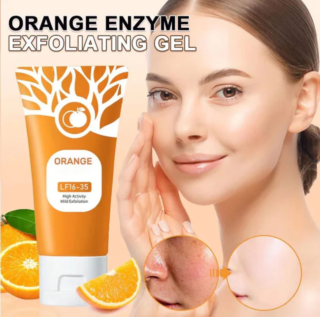 Orange Enzyme Exfoliating Gel – 100g | Brightening, Nourishing & Citrus Skincare For Radiant, Glowing, Healthy Skin 50ml - Image 2