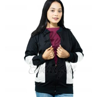 Winter Collection Women’s Black & White Printed Jacket | Stylish & Warm Outerwear | Trendy Winter Fashion for Ladies