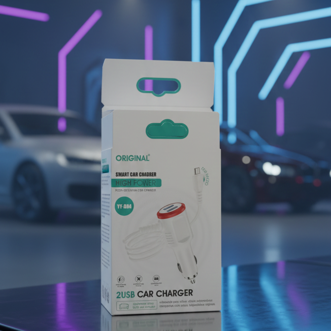 YY 004 2USB Smart Car Charger Providing Fast Charging Dual Port Reliable Performance Durable Quality (Random Color) - Image 2