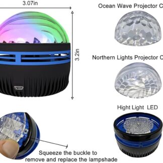 LED Starry Galaxy Projector Night Light Rotating Star Moon Lamp Bedroom Aurora Projector Light Atmosphere Decor Lamps Gift Light ( With Remote )