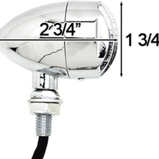 4 pcs 12V Universal Motorcycle Grill Turn Signal Lights – Amber LED, Chrome Body, Compatible with Honda, Yamaha, Kawasaki, Sportster 1200, and More.