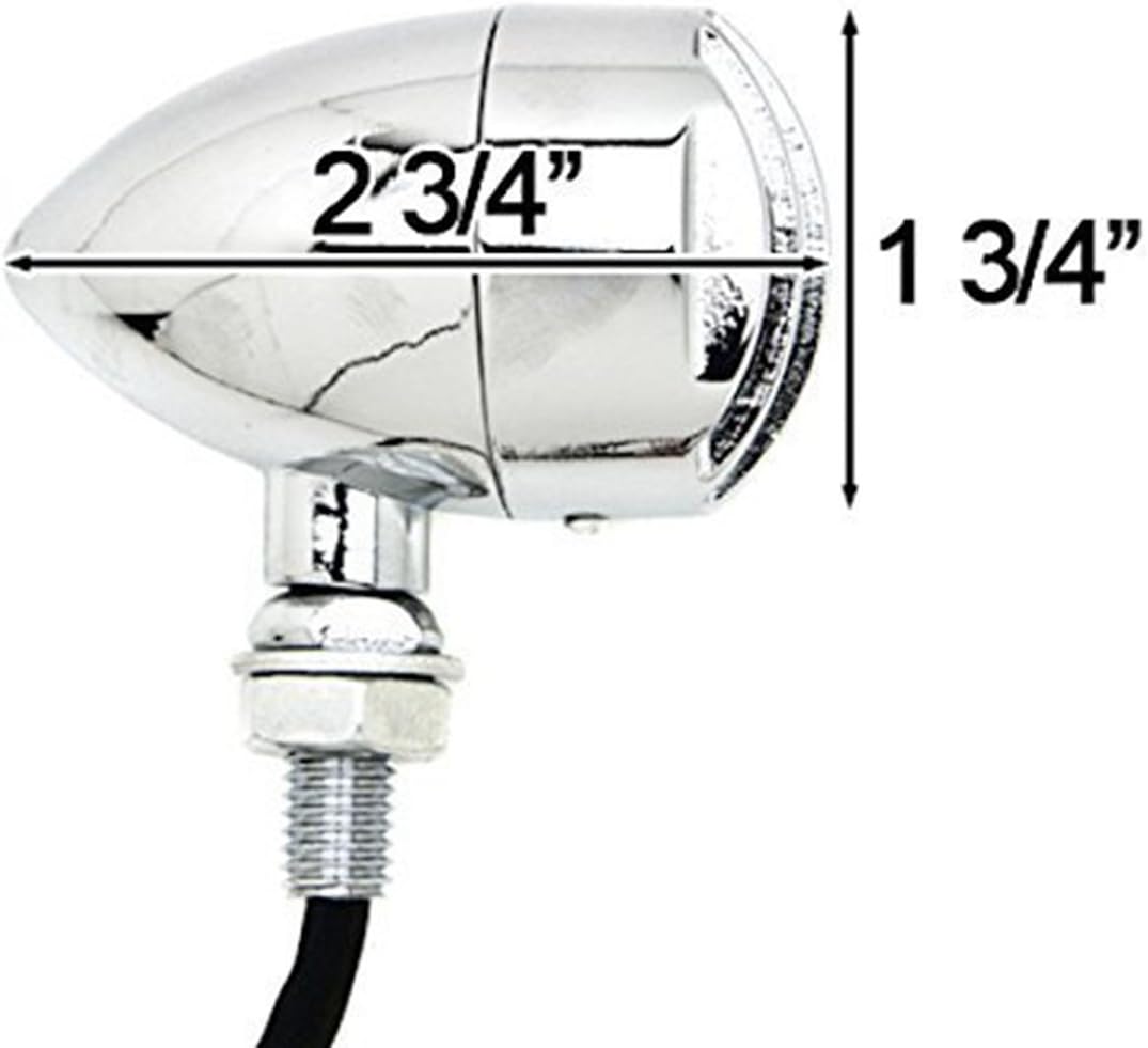 4 pcs 12V Universal Motorcycle Grill Turn Signal Lights – Amber LED, Chrome Body, Compatible with Honda, Yamaha, Kawasaki, Sportster 1200, and More.