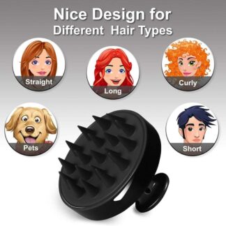 1 Piece Scalp Shampoo Massager Brush | Scalp Hair Scrubber With Soft Bristles For All Type Of Hairs ( Black Color )