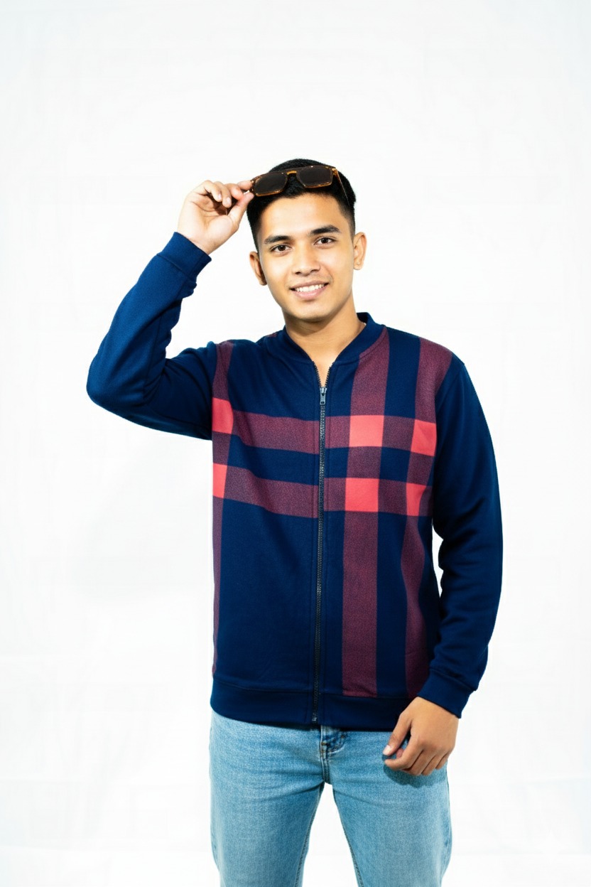 Classic Winter Jacket For Men- Zipper Style, Stay Warm And Stylish- Comfortable Fleece Material - Image 4