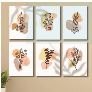 Set of 6 Wall Art Wooden Phototile Frames Spiritual Vibe Elegant Home Interior Wall Decor - Image 2