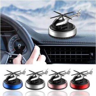 Car Aroma Diffuser Air Freshener Solar Rechargeable Helicopter With Fragrance Bottle – Rotating Propeller Fragrance Freshener for Dashboard & AC Vent | Long-Lasting, Stylish Car Perfume