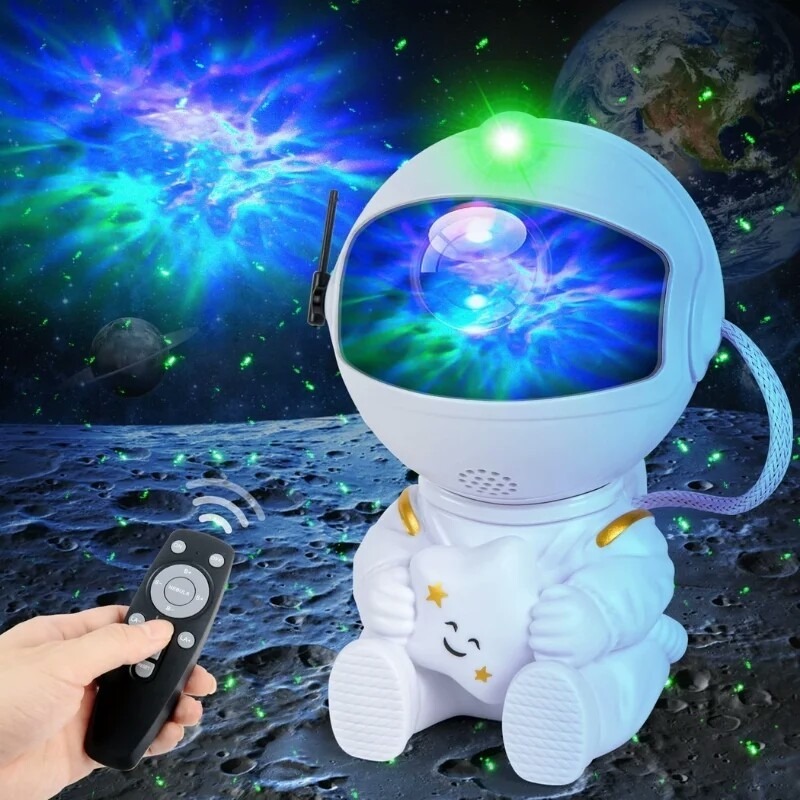 Astronaut Starry Sky Galaxy Projector Rotating Nebula Night Light with Remote Control & Timer for Kids Room & Home Decor ( random ) - Image 2
