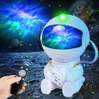 Astronaut Starry Sky Galaxy Projector Rotating Nebula Night Light with Remote Control & Timer for Kids Room & Home Decor ( random )