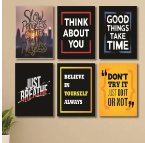 Set Of 6 Wall Art Wooden Phototile Frames For Wall Decor Providing Elegant Spiritual Designs