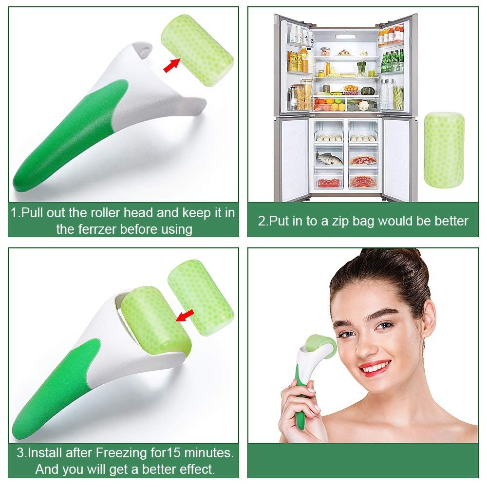 Ice Roller for Face & Eye Puffiness Relief, Cold Gel Ice Face Roller Massager - Ice Roller Cool Roller For Face Eye Body Facial Shaping Anti Wrinkle Ice Roller Massager Smooth Skin ( Random Color ) - Image 4
