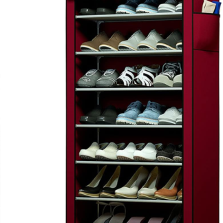 7 Layer Portable Dustproof Shoe Rack Non-woven Shoe Rack Storage Bag Closet Household Shoe Storage Rack Storage Cabinet ( Random Color)