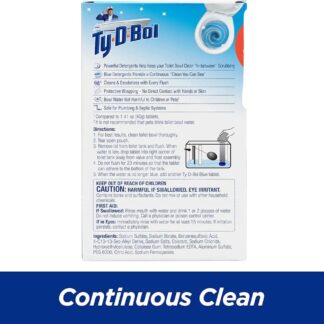 Ty-D-Bol In-Tank Blue Toilet Bowl Cleaner Tablets, Value Pack (10 Count) – Cleans, Deodorizes & Provides Continuous Blue Water Every Flush