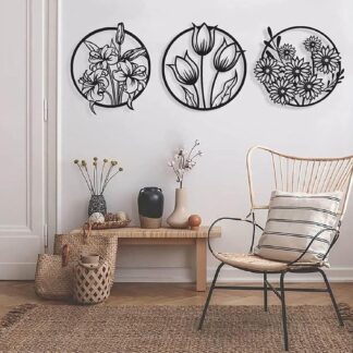 (3 pcs set )3D floral abstract Wooden Wall Art & Home Decoration / Item Home Décor Home Room & Wall Decor Wall Art