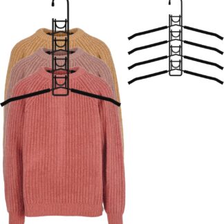 5 in 1 Hangers Space Saving, Heavy Duty Non-Slip Hangers with Padded Foam, Closet Organizer Multipurpose Hanger Organizer