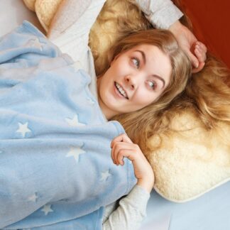 Glow in The Dark Stars Blanket Soft Cozy Blankets for Bed Couch Sofa Camping Travel, (random design )