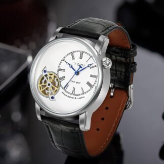 Men's Watch Analog Leather Wrist Watch – Elegant Quartz Watch with Double Strap & 3ATM Waterproof ( Random Color )