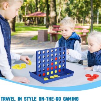 4 IN A ROW Board Game for Kids / Travel Board Game / Board Games Indoor & Outdoor, Perfect as a Party Game (random color )
