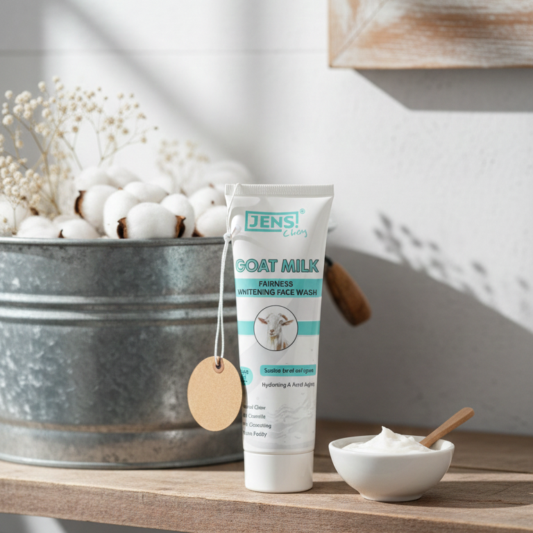 Jens Choy Goat Milk Fairness Whitening Face Wash Gentle Formula Brightening Effect Premium Quality - 100g - Image 3