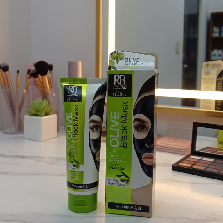 RB Cosmetics Real Beauty Olive & Charcoal Black Peel‑Off Mask | Deep Cleansing & Purifying Care | Original - Image 3