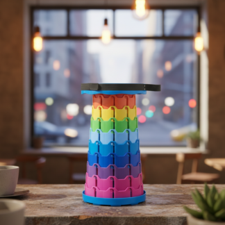 Portable Rainbow Telescopic Stool – Lightweight Collapsible Folding Seat for Camping, Fishing, Hiking & Outdoor Activities – Adjustable Height