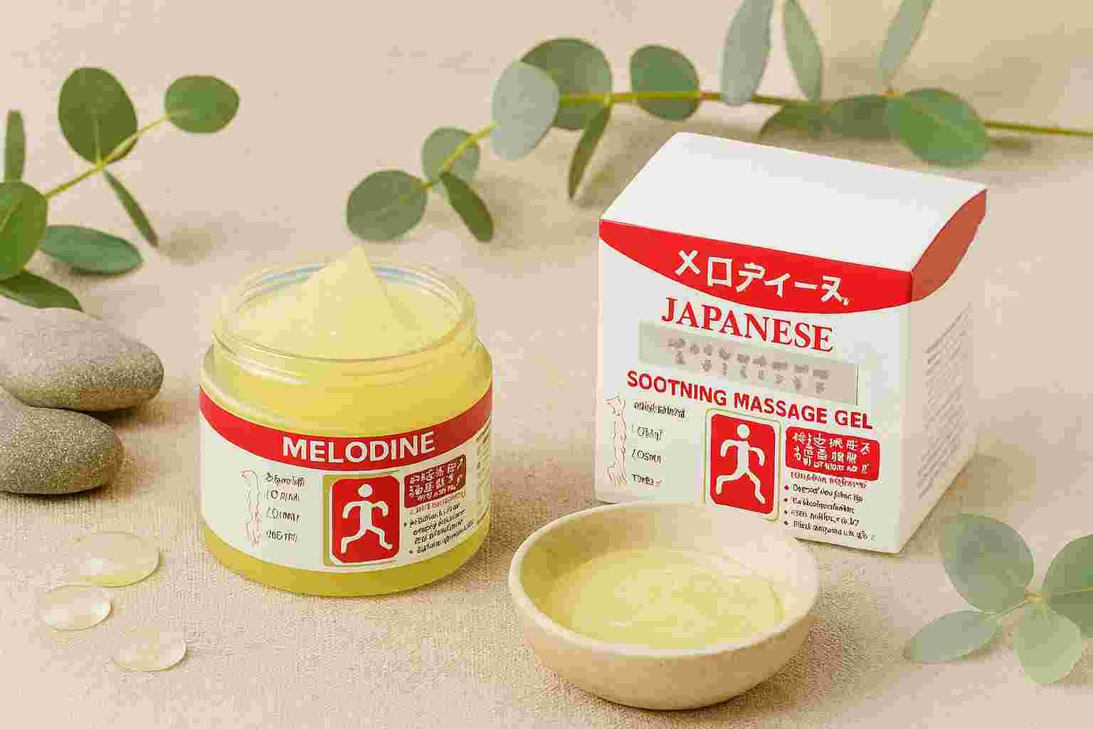 MELODINE Japanese Soothing Massage Gel – Muscle & Joint Pain Relief Cream for Shoulder, Neck, Back & Knee – Fast-Absorbing Herbal Formula (50g) - Image 4
