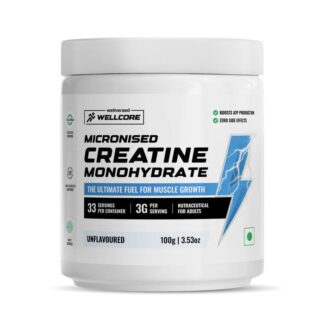 Wellcore Micronised Creatine Monohydrate 83 Servings Perfect Choice For Daily Fitness Needs - 250g