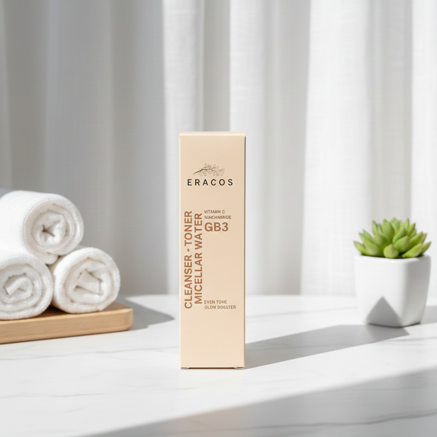 Eracos GB3 Cleanser Toner Micellar Water Gentle Formula Removes Makeup Clears Impurities Refreshes Skin Provides Smooth And Healthy Look For Daily Use - 200ml - Image 3