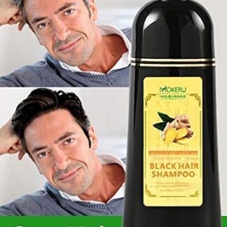 Mokeru 200ml Organic Ginger Black Hair Shampoo | Herbal Permanent Gray Hair Dye | For Men & Women