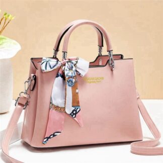 1Pc Vesasan Gaohn Faux Leather Handbag With Decorative Scarf Elegant Design Premium Quality