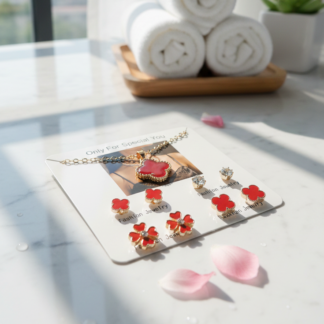 Beautiful 4 Pairs Of Earrings & Necklace Elegant Design Stylish Look Comfortable Wear Durable Quality