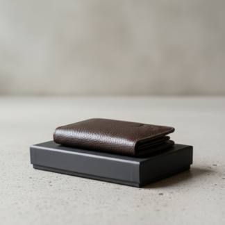Unisex Slim Cow Leather Wallet – Brown | Minimalist Bifold Card & Cash Holder