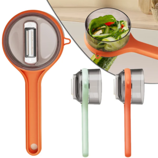 Multi‑Functional Vegetable & Fruit Peeler | With Integrated Storage Container | Easy Kitchen Tool (Random Colour)