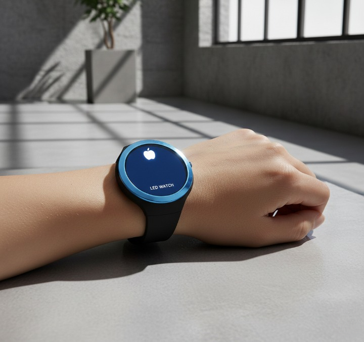 Digital Round Stylish And Fashionable Wrist Smart Watch LED Band For Kids Date And Time Dial (Random Color) - Image 3