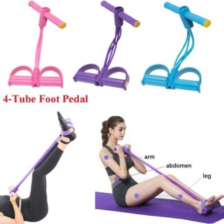 Foot Pedal Resistance Band Elastic Sit-Up Pull Rope Yoga Fitness Gym - Elastic Pull Ropes Tummy Trimmer ( Random Color )
