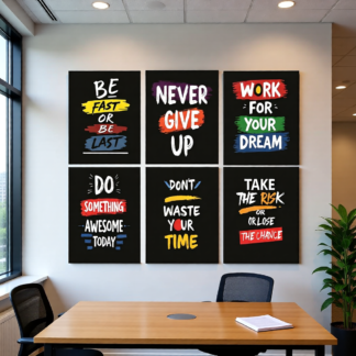 Set of 6 Motivational Phototile frame Wall Art