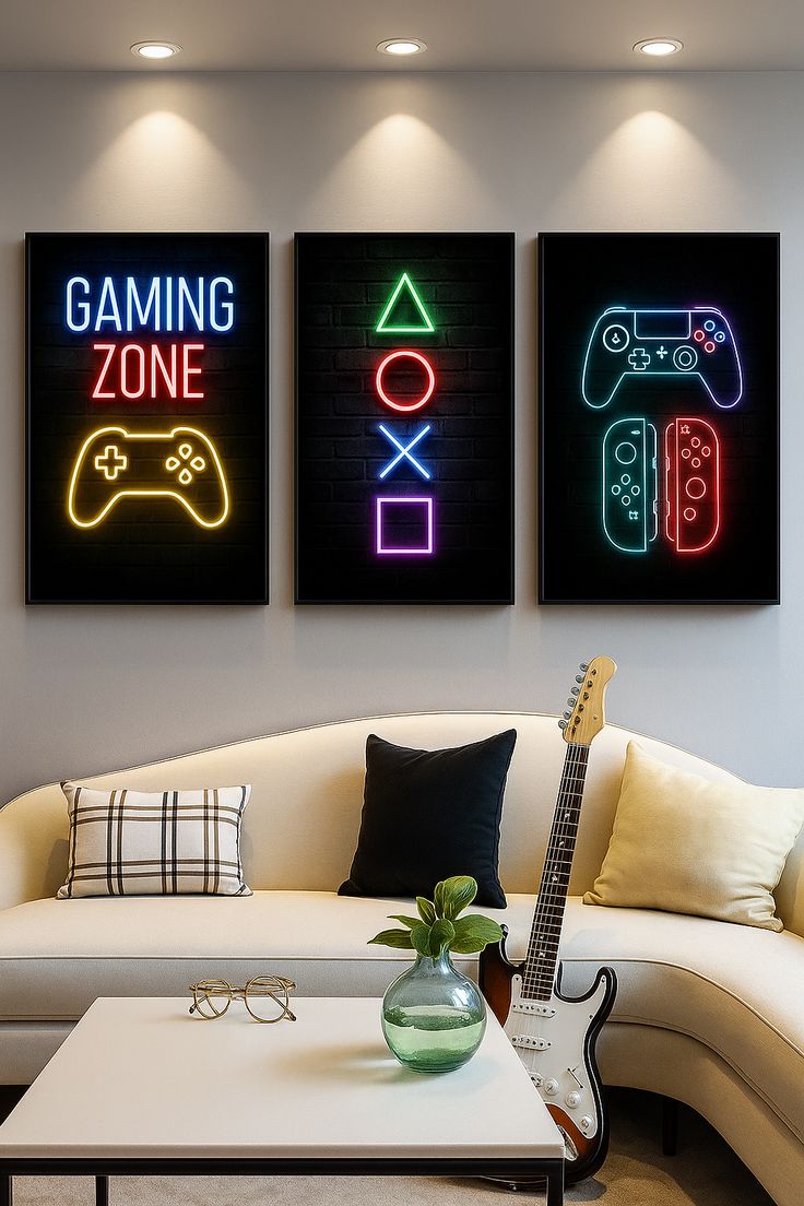3pcs Gaming Zone Stickytiles Frames Providing Dynamic Design Bold Look Durable Quality - Image 2