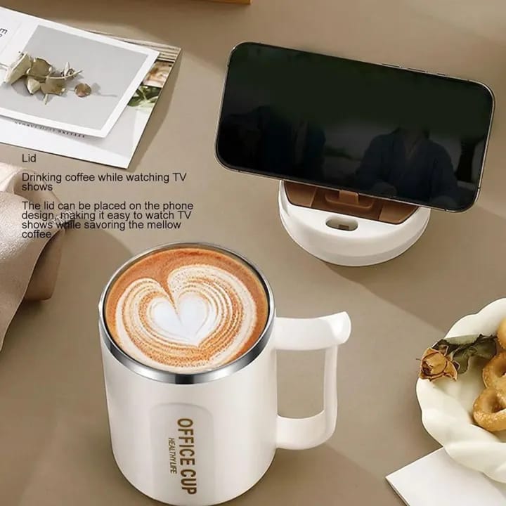 Stainless Steel Coffee Mug | Insulated | Anti‑Slip Bottom | With Spoon | Office & Home Use - Image 2